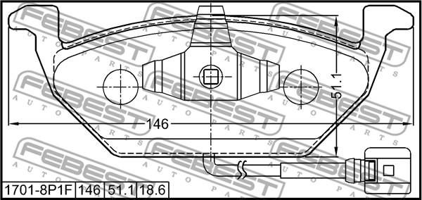 Febest 1701-8P1F - Komplet Pločica, disk-kočnica www.molydon.hr