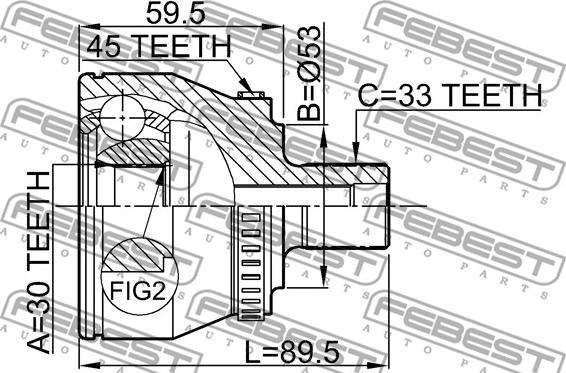 Febest 1710-004A45 - Kardan, Pogonska osovina www.molydon.hr