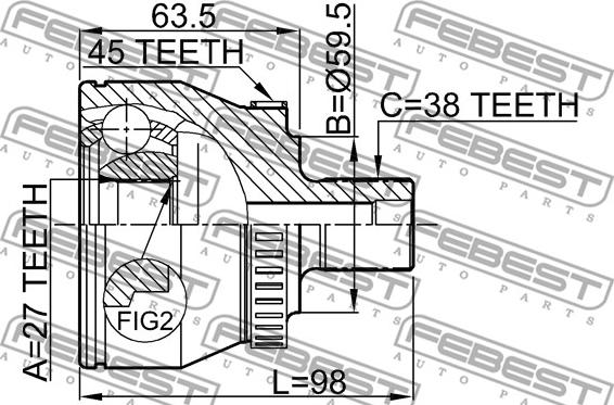 Febest 1710-011A45 - Kardan, Pogonska osovina www.molydon.hr