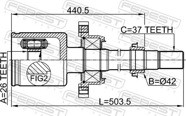 Febest 3011-F7152WDRH - Kardan, Pogonska osovina www.molydon.hr