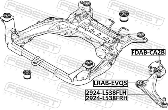 Febest 2924-L538FLH - Rame, Nezavisna poluga za ovjes kotača www.molydon.hr