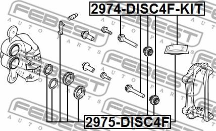 Febest 2974-DISC4F-KIT - Vodeci zavrtanj, kočione čeljusti www.molydon.hr