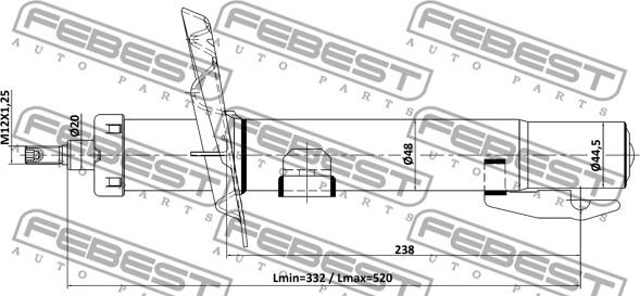 Febest 24110-008F - Amortizer www.molydon.hr