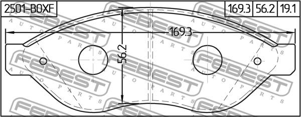 Febest 2501-BOXF - Komplet Pločica, disk-kočnica www.molydon.hr