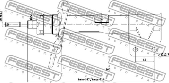 Febest 25110-008FL - Amortizer www.molydon.hr