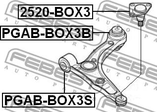 Febest PGAB-BOX3S - PEUGEOT BOXER III 06-, FIAT DUCATO 06-, CITROEN JUMPER VAN 06- /FRONT TO LOWER CONTROL ARM/ www.molydon.hr