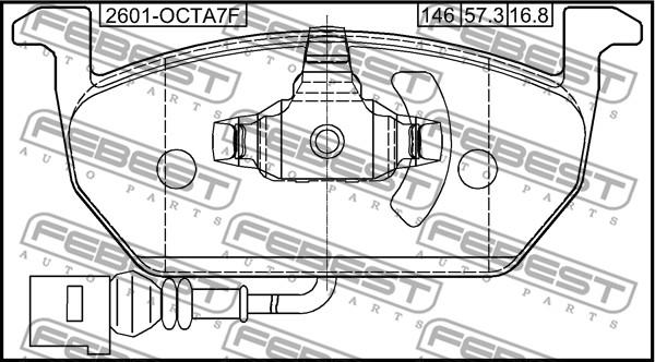 Febest 2601-OCTA7F - Komplet Pločica, disk-kočnica www.molydon.hr