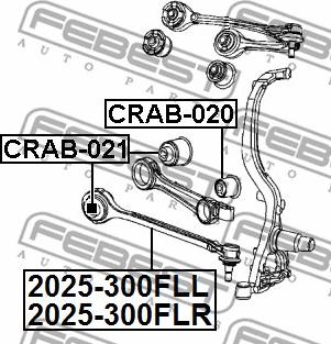 Febest 2025-300FLL - Rame, Nezavisna poluga za ovjes kotača www.molydon.hr