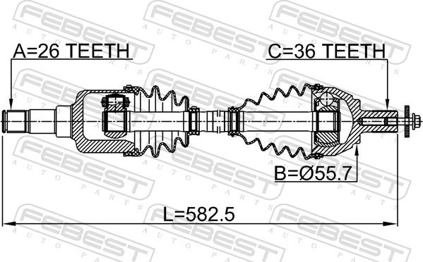 Febest 2114-CB4LH - Pogonska osovina www.molydon.hr