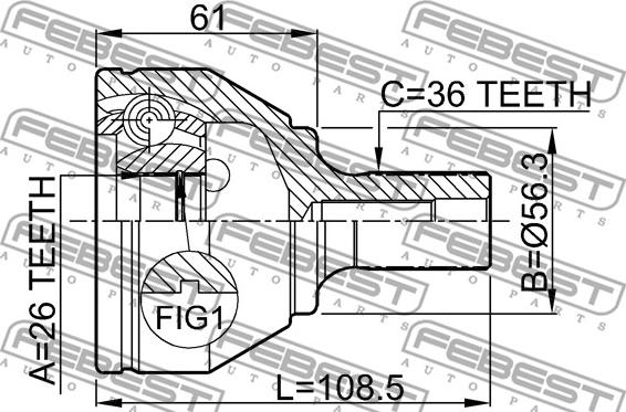 Febest 2110-CB3 - Kardan, Pogonska osovina www.molydon.hr