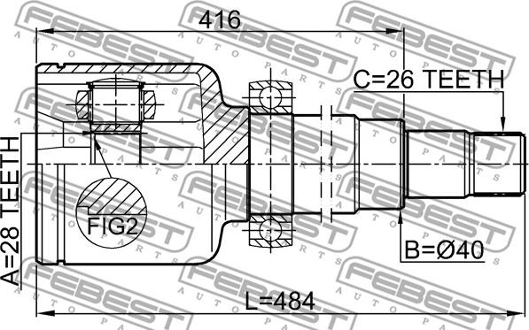 Febest 2111-CA220RH - Kardan, Pogonska osovina www.molydon.hr