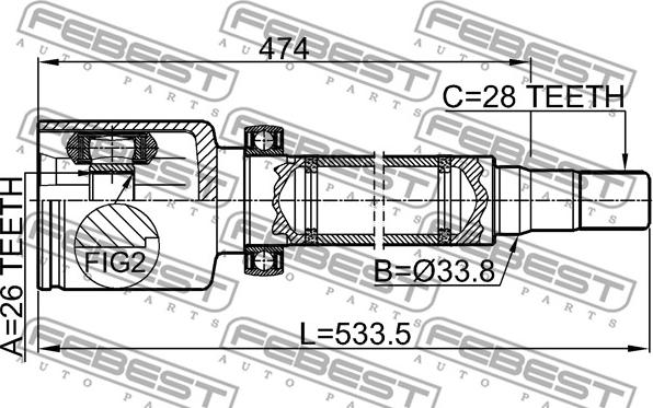 Febest 2111-CA2RH - Kardan, Pogonska osovina www.molydon.hr