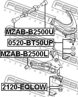 Febest 2120-EQLOW - Gornja/donja kugla www.molydon.hr