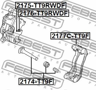 Febest 2174-TT9F - Vodeci zavrtanj, kočione čeljusti www.molydon.hr