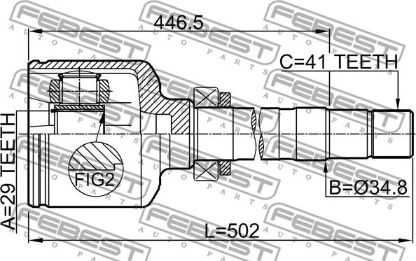 Febest 2811-DUCQ18RH - Kardan, Pogonska osovina www.molydon.hr