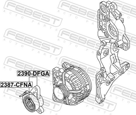 Febest 2390-DFGA - Natezač remena, klinasti rebrasti remen  www.molydon.hr