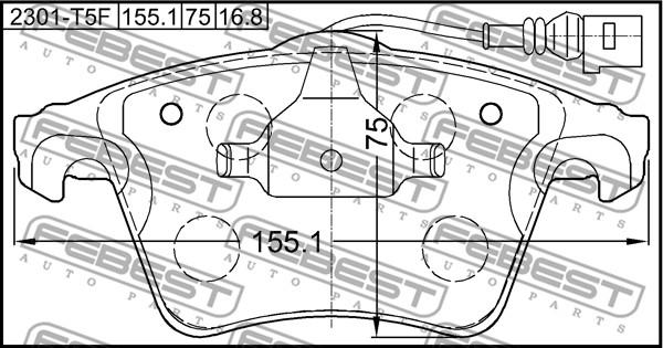 Febest 2301-T5F - Komplet Pločica, disk-kočnica www.molydon.hr