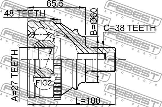 Febest 2310-028A48 - Kardan, Pogonska osovina www.molydon.hr