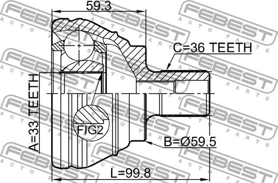 Febest 2310-EOS - Kardan, Pogonska osovina www.molydon.hr