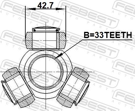 Febest 2216-D4224 - Trostrani Ležaj, Pogonska osovina www.molydon.hr