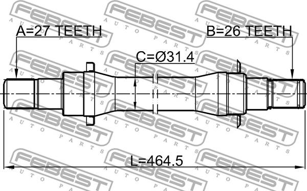 Febest 2212-SP4WDMT - Pogonska osovina www.molydon.hr