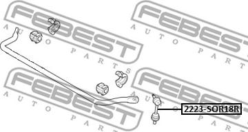 Febest 2223-SOR18R - Šipka/spona, stabilizator www.molydon.hr