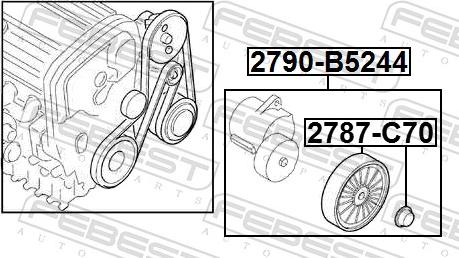 Febest 2790-B5244 - Natezač remena, klinasti rebrasti remen  www.molydon.hr