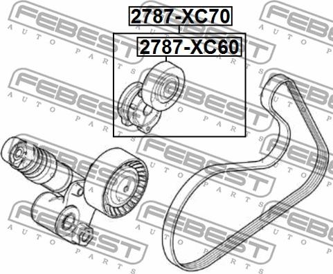 Febest 2790-XC70 - Natezač remena, klinasti rebrasti remen  www.molydon.hr