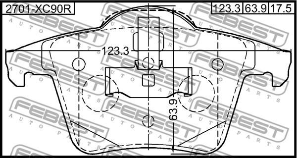 Febest 2701-XC90R - Komplet Pločica, disk-kočnica www.molydon.hr