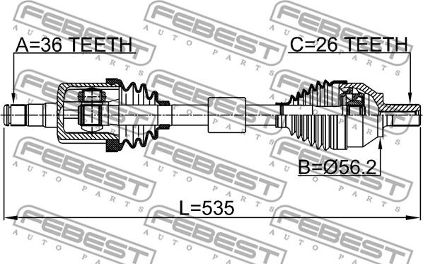 Febest 2714-S40LH - Pogonska osovina www.molydon.hr