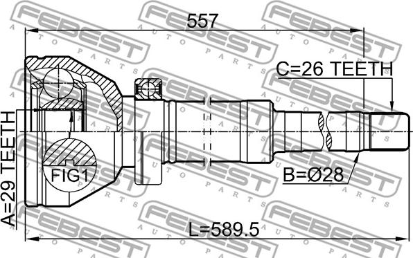 Febest 2711-XC90WDRH - Kardan, Pogonska osovina www.molydon.hr