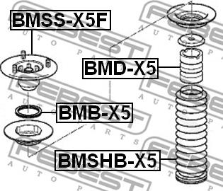 Febest BMSHB-X5 - Zaštitni poklopac/Manžeta, amortizer www.molydon.hr