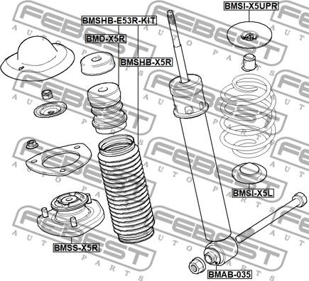 Febest BMSHB-E53R-KIT - Komplet za zaštitu od prasine, amortizer www.molydon.hr