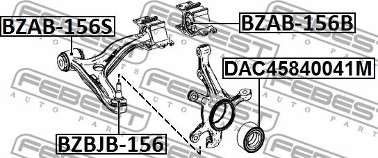 Febest BZBJB-156 - Set za popravak, gornja/donja kugla www.molydon.hr