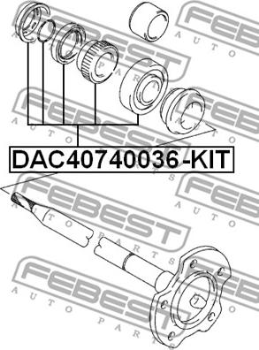 Febest DAC40740036-KIT - Komplet Ležaja kotača www.molydon.hr