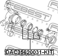 Febest DAC35620031-KIT - Komplet Ležaja kotača www.molydon.hr