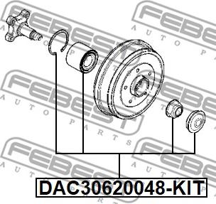 Febest DAC30620048-KIT - Komplet Ležaja kotača www.molydon.hr