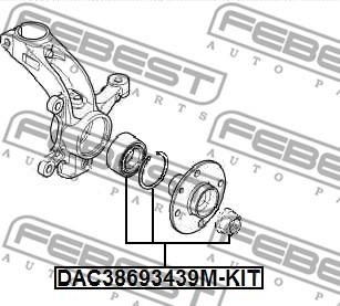 Febest DAC38693439M-KIT - Komplet Ležaja kotača www.molydon.hr