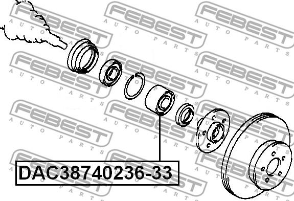 Febest DAC38740236-33 - Ležaj kotača www.molydon.hr