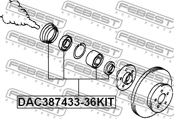 Febest DAC387433-36KIT - Komplet Ležaja kotača www.molydon.hr