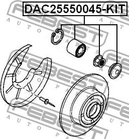 Febest DAC25550045-KIT - Komplet Ležaja kotača www.molydon.hr