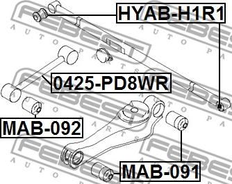 Febest HYAB-H1R1 - Selen / Prigušni blok, Ovjes kotača www.molydon.hr