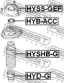 Febest HYSHB-G - Zaštitni poklopac/Manžeta, amortizer www.molydon.hr