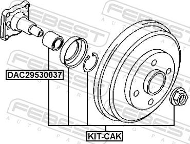 Febest KIT-CAK - Ležaj, Pogonska osovina www.molydon.hr