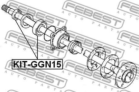 Febest KIT-GGN15 - Ležaj, Pogonska osovina www.molydon.hr