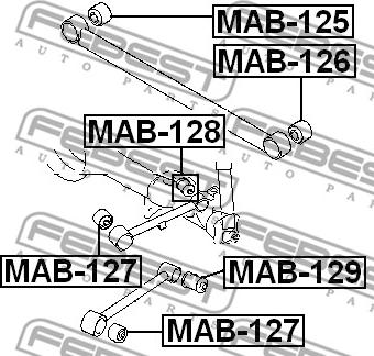 Febest MAB-129 - Selen / Prigušni blok, Ovjes kotača www.molydon.hr