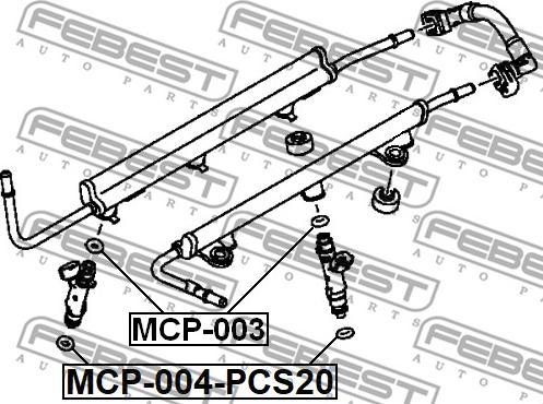 Febest MCP-004-PCS20 - Brtveni prsten, ventil za ubrizgavanje goriva www.molydon.hr