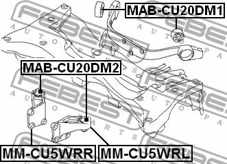 Febest MM-CU5WRL - Ležište | Držač | Uležištenje, diferencijal www.molydon.hr