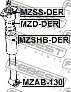 Febest MZAB-130 - Čahura, amortizer www.molydon.hr