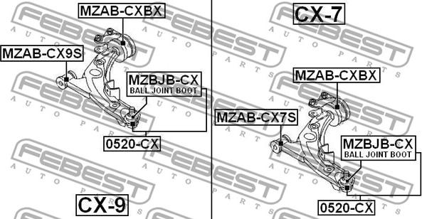 Febest MZAB-CXBX - Selen / Prigušni blok, Ovjes kotača www.molydon.hr